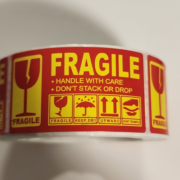 ♥️ 5x25 / 500 Thank fragile handle with care stickers - Picture 2 of 4